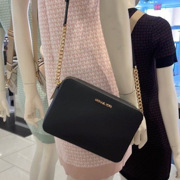 Michael Kors Jet Set Item Large EW Crossbody Leather Black - Picture 15 of 16